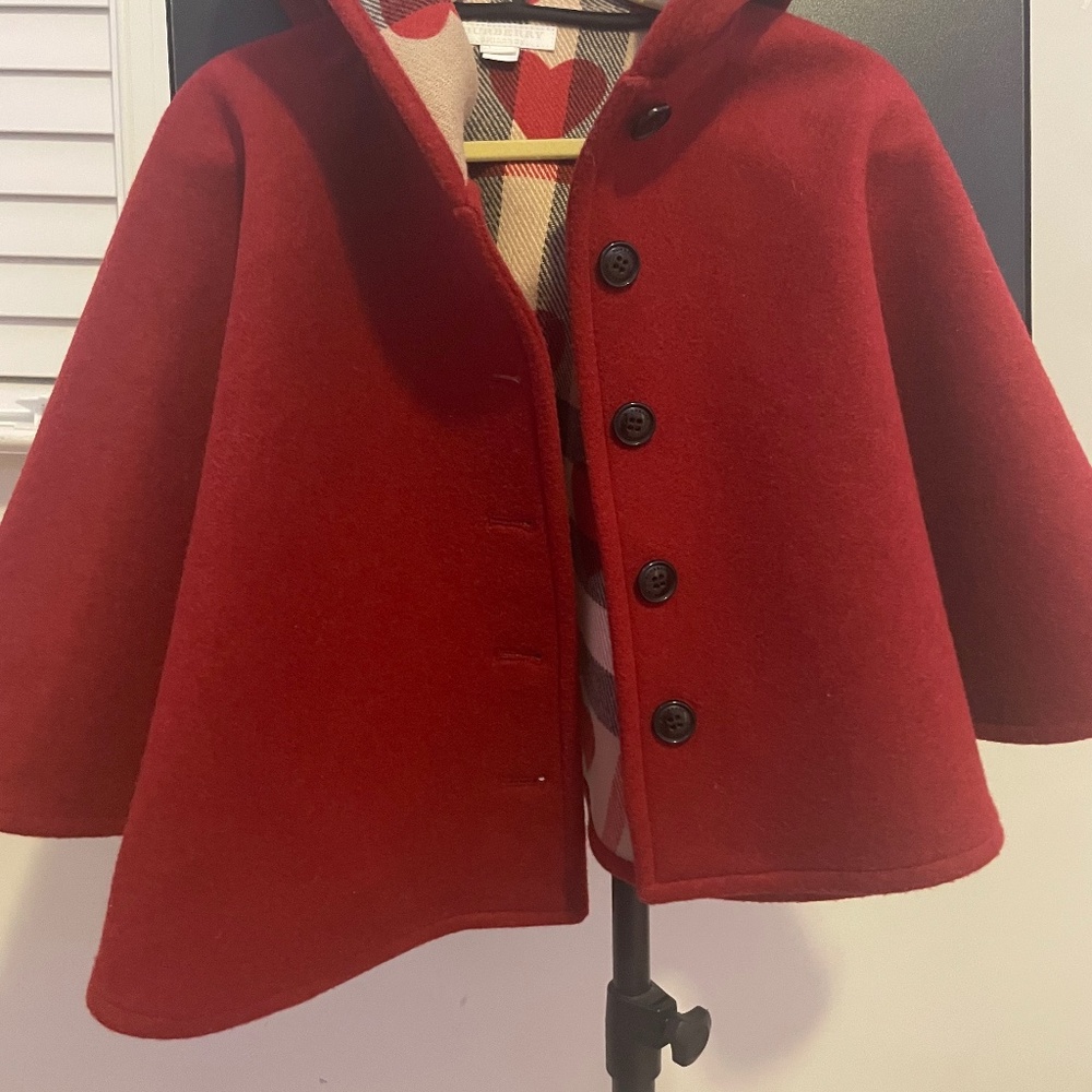 Burberry Kids Girls Red Cape